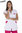 Chaqueta uniforme blanca contraste fucsia 8209-572