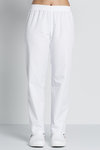 Pantalón unisex blanco cintura elástica sin bolsillos 8201-700